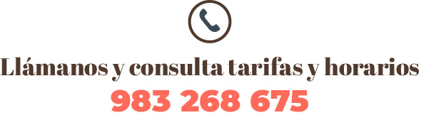 Llámanos y consulta tarifas y horarios: 983 268 675